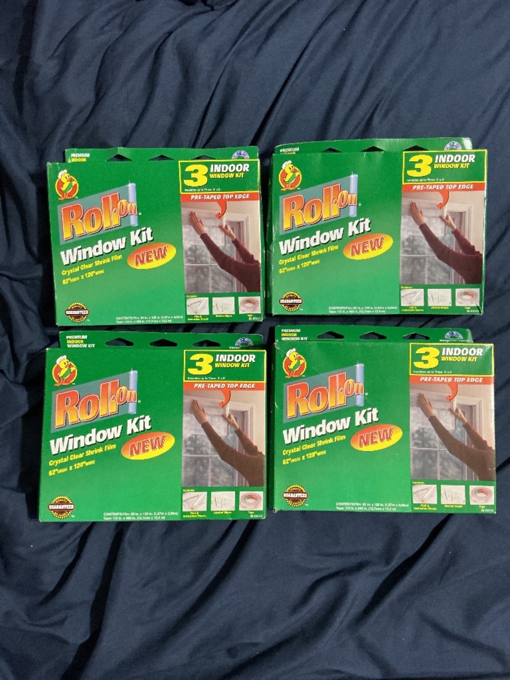 NEW 4 Duck Roll On Window Kit (62” x 120” each)  Will insulate 12 windows total